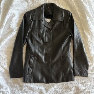 Vintage 90s black genuine leather jacket